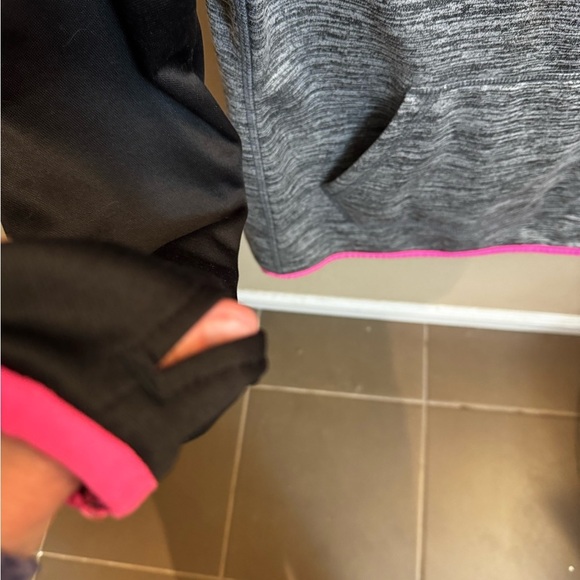 DANSKIN NWOT Pink Black And Gray Hoodie Hooded Sweatshirt Jacket Coat Dri Layer - Picture 11 of 14